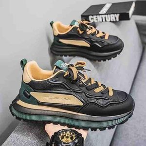 OFFGRID Men’s Casual Sport Sneakers Black Green and Beige Lace Up Street Style Shoes