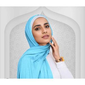 Breathable Plain Jersey Hijab Scarf Sky Blue