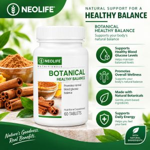 Neo Botanical Balance - 60 Tablets, Blood Sugar Support Cinnamon Turmeric Chromium, Glucose Management Supplement.