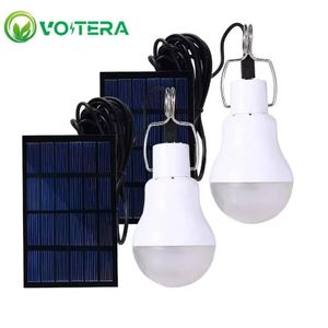 VoltEra Mythco 2Pcs Portable Solar Light Bulb with Rechargeable Solar Panel for Home and Outdoors