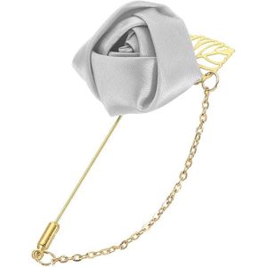 Lapel Pin Corsage With Chain And Gold Leaf Suit Accessories 