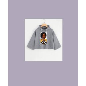 Designed Hoodie Cropped Top