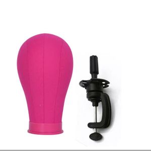 Canvas Mannequin Head For Making Wigs Plus Wig Stand combo PINK