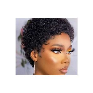 Hair Wig Short Jerry Curl For Ladies - Black