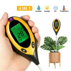 4 in 1 Soil Moisture Meter, PH Meter/Sunlight Intensity/Ambient Humidity  Backlit LCD Display Soil Tester