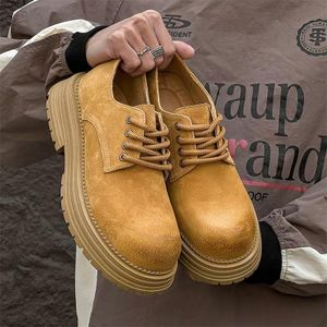 Men platform Suede Shoe For Outdoor Brown