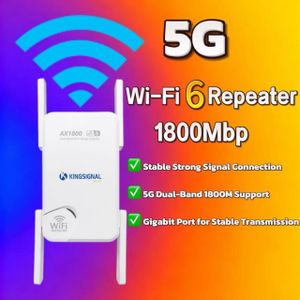 KINGSIGNAL AX1800 WiFi Repeater WiFi Extender WiFi Network Amplifier Long Range Signal for Home Small Office