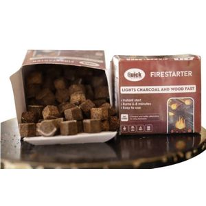 Fire starter for charcoal stoves - pack of 100 cubes - from quick lighter makers