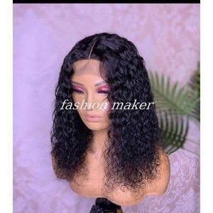 Wet And Wave Curly Wig With T frontal Natural Colour