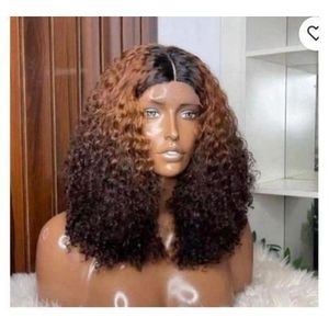 Super soft 3 tone jerry curl T closure wig 14" - Top quality