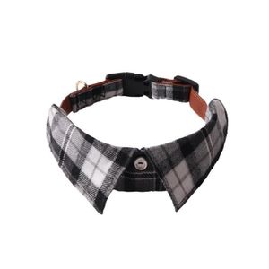 TD Dog Checked Necktie Kerchief Collar 1.5x24-35cm