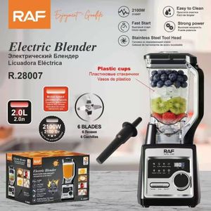 RAF Electric Blender – Model R.28007 – 2.0L Capacity, 2100W Motor, 24000RPM Speed, 6 Stainless Steel Blades & Easy Cleaning – Durable & High Performance