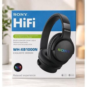 Sony WH-XB1000N Active Noise Cancellation Wireless Bluetooth Over Ear Headphones with Mic, Adaptive Sound Control, Quick Charge, - up to 50 Hours Battery Life with Quick Charge, On-ear style