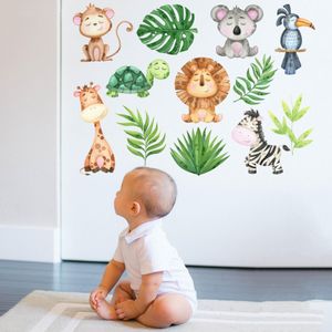 Jungle Animal Wall Stickers For Kids Bedroom & Playroom - Cute & Whimsical Decor!