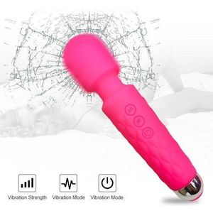 20 Mode Powerful Rechargeable Magic Wand Vibrator Bullet Vibrator G Spot Vibrator Vagina Sex Toy