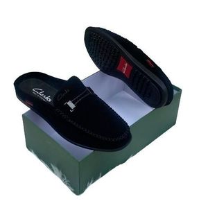Clarks Black suede half shoe 