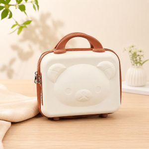     Cute Bear Portable Travel Makeup Toiletry Organizer Box -Hard Shell Cosmetic Case with Handle and Security Lock