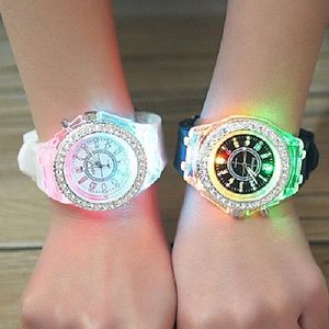 Geneva 2 Pieces Of Couple Luminous Led Wrist Watch