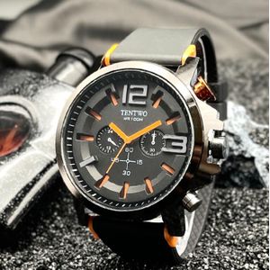 Trendy Men's Watch - Orange-Handed Casual Sports Quartz Timepiece