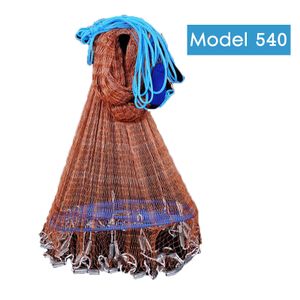 Cast Network with Braided Line Hand Throw Fishing Net with Big Plastic Blue  Ring