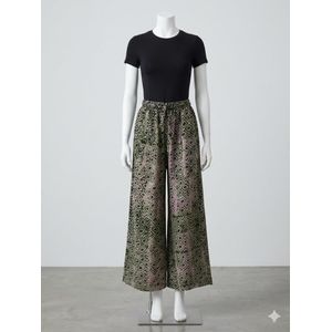 Harz Cotton Bell Bottom Trousers Adire Crepe Palazzo Female Trousers Elastic Waist Size 12 & 14