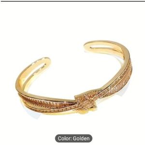 Gold Crystal Cuff Bracelet
