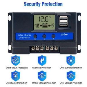 New Version 30A 12/24V Dual USB Solar Panel Controller Charge Regulator