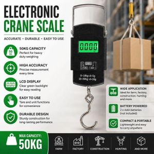50kg Electronic Weighing Crane Scale,Industrial Heavy Duty Electronic Hanging Scale,Easy to Use,Digital Hanging Crane Scale for Farm,Factory,Construction,Hunting