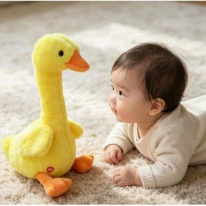 Dancing Talking Duck Toys For Baby Boys And Girls, Singing Mimicking Recording Repeating What You Say Plush Duck Soothe Doll 
