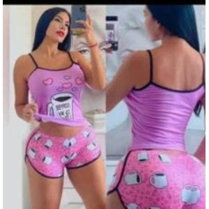 Ladies Night Wear top & short pink