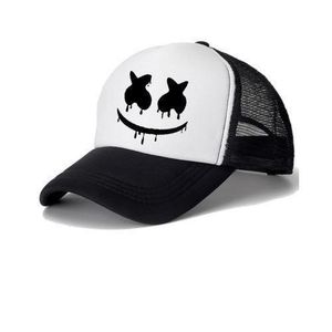 UNISEX GRIM SMILE TRUCKERS HAT FACECAP - BLACK & WHITE