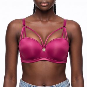 Binnys Wine red Bra,Soft Feminine Underwire Balconette Bra, Unremovable Light Padding, Available in 34B 36B 38B 36C 38C 40C 42C for Bridal, Casual Daily Dating, Womens Support Bra