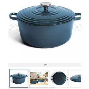 Habitat 5.3 Litre Cast Iron Casserole Dish - Blue