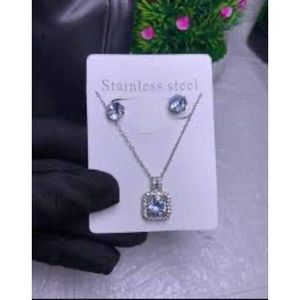ZIRCONIA ICE NECKLACE AND EARRING