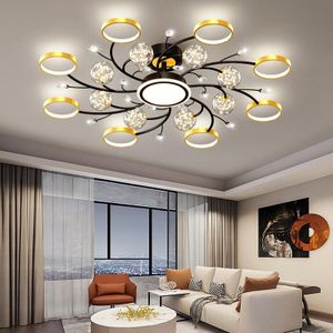 Modern Starry Globe and Gold Ring LED Ceiling Chandelier