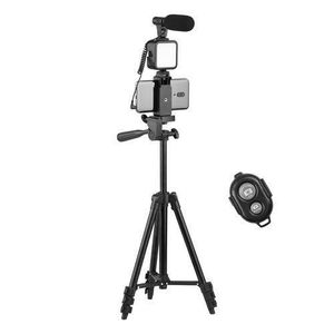 Phone Vlog Video Kit With Tripod Microphone LED Light Remote