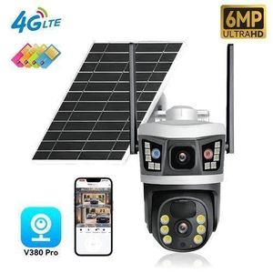 GOLDEN VISION V380 PRO 4G DUAL LENS UHD DUAL SCREEN VOICE INTERCOM PTZ SOLAR CAMERA TWO WAY VOICE MOTION TRCKING NIGHT VISION 8MP