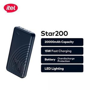 itel 20000mAh Dual Output Fast Charging Power-Bank With Torch Light. Original Power-Bank 20,000mAh(itel) Black