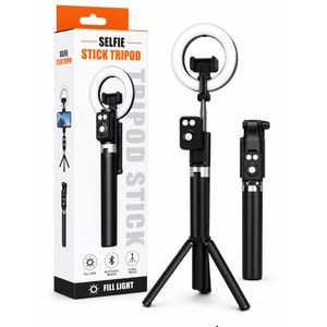 Selfie Stick Tripod with LED Fill Light & Bluetooth Remote