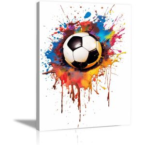 Adult Men Teenage Boy Bedroom Wall Art American Football Sport Poster Gym, Watercolor Abstract Football  Decorations Canvas Print Sport Artwork for Home Decor