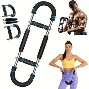 Adjustable Power Twister Arm Exerciser - 10-200kg Chest Expander & Upper Body Workout Bar for Men & Women