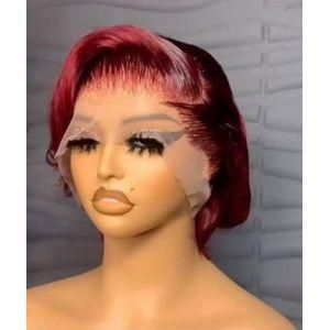 pure hair Tiwa pixie cuts wig with full frontal