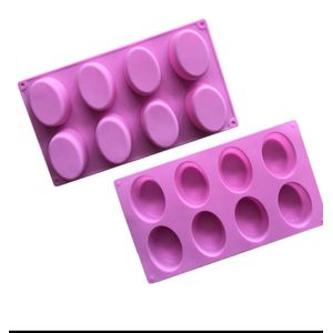 8 Cavity Oval Silicone Mould For Soap Bread Cake Pudding And Other DIY (5 Pieces)