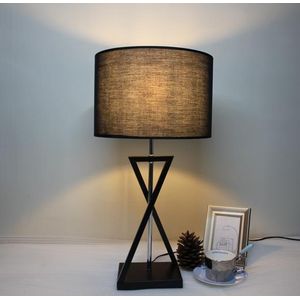 Gold  Table Lamp with Linen Shade - Light for Bedroom & Kids Room