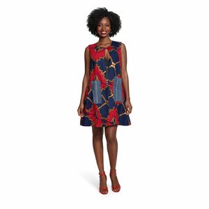 Boltmor Lisa Ankara Sleeveless Kimono Short Dress With Belt