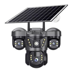 Latest Triple Lens 4G Solar CCTV Camera – Wireless Outdoor PTZ Security Camera with Night Vision, Motion Detection, SIM Card & V380 Pro App
