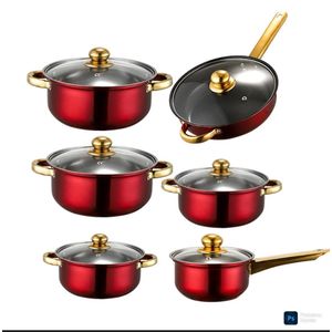 12pcs Non Stick Aluminum Cooking Pots With Frying Pan