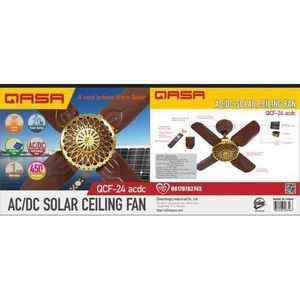 Qasa 24 inches short blade AC/DC Solar Ceiling Fan (QCF-24 ACDC) – A Cool Breeze from Solar Power
