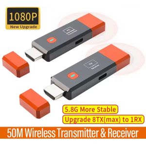 Wireless HDMI Video Transmitter and Receiver Extender 50 meters (164 feet) kit TV Stick Dongle Adapter For PC, Camera, Laptop, PS5,PS4,PS3, iPad, iPhone and Android To Projector Monitor TV