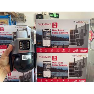 Camera with solar dual lens ptz 4G 360 rotation